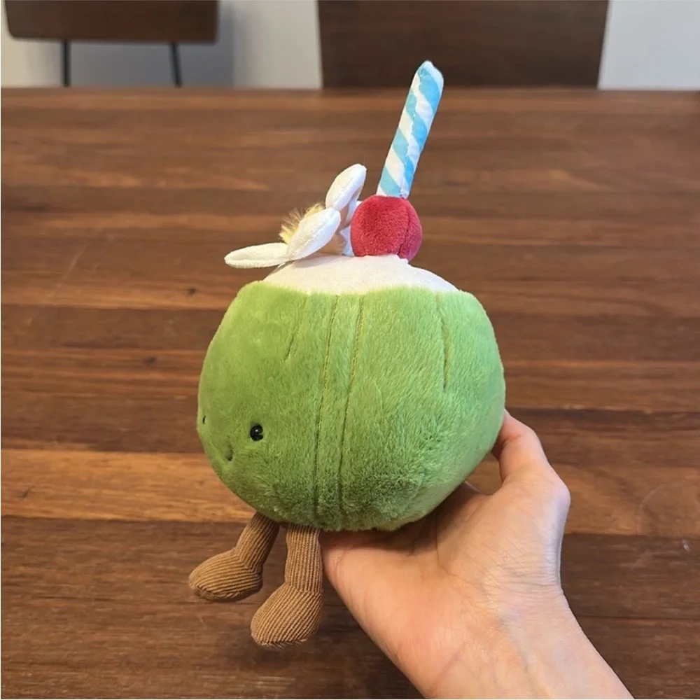 Aruba Green Coconut Plush Soft Tropical Palm Beach Summer Stuffed Toy - Picture 2 of 7